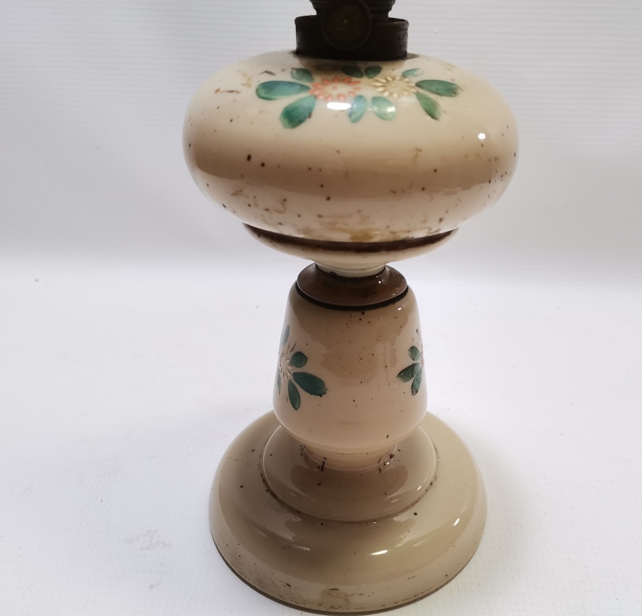 OSMANLI DÖNEMİ EL BOYAMA VE KOPARMA İŞÇİLİKLİ NADİR TAŞ OPALİN GAZ LAMBASI