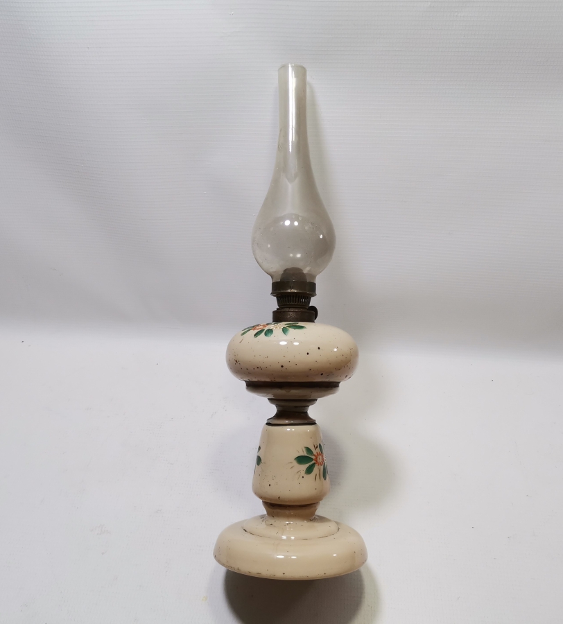 OSMANLI DÖNEMİ EL BOYAMA VE KOPARMA İŞÇİLİKLİ NADİR TAŞ OPALİN GAZ LAMBASI