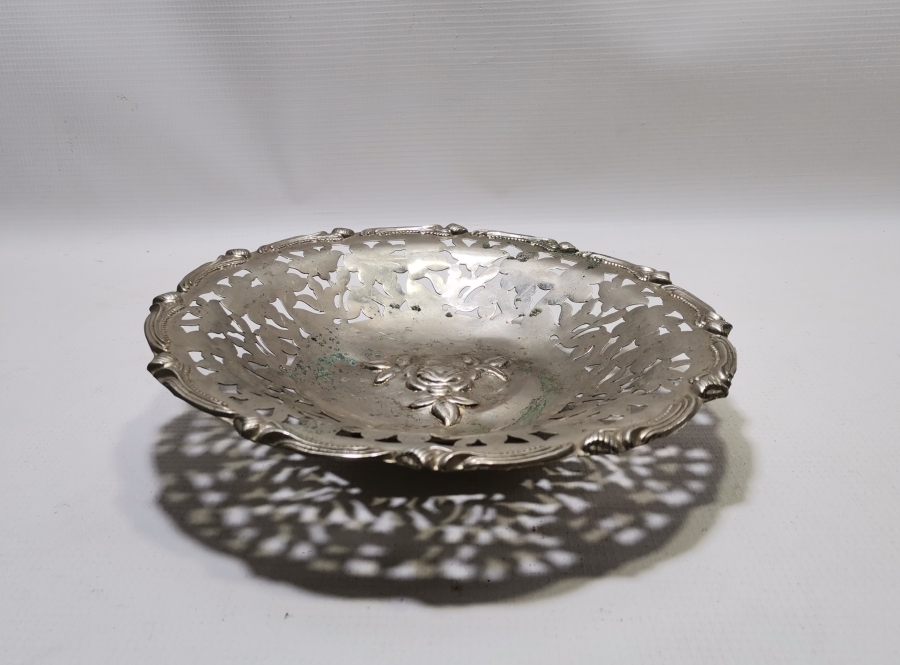 GÜMÜŞ KAPLAMA ANTİKA JARDİNYER - MEYVELİK