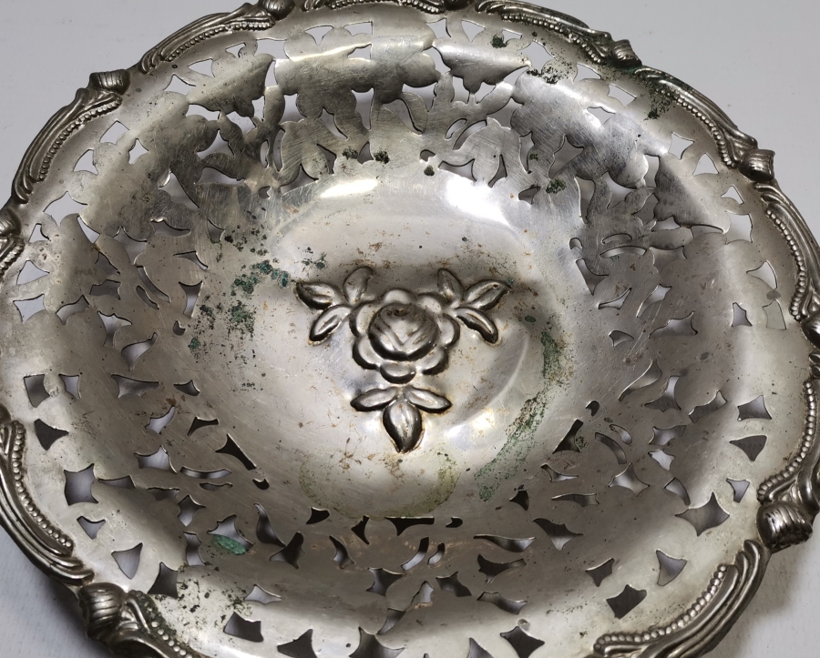 GÜMÜŞ KAPLAMA ANTİKA JARDİNYER - MEYVELİK