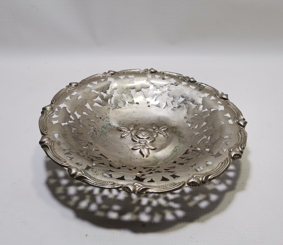 GÜMÜŞ KAPLAMA ANTİKA JARDİNYER - MEYVELİK