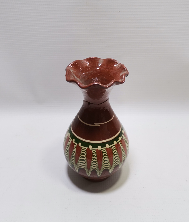 ÜZERİ SIRLI ANTİKA KINIK VAZO