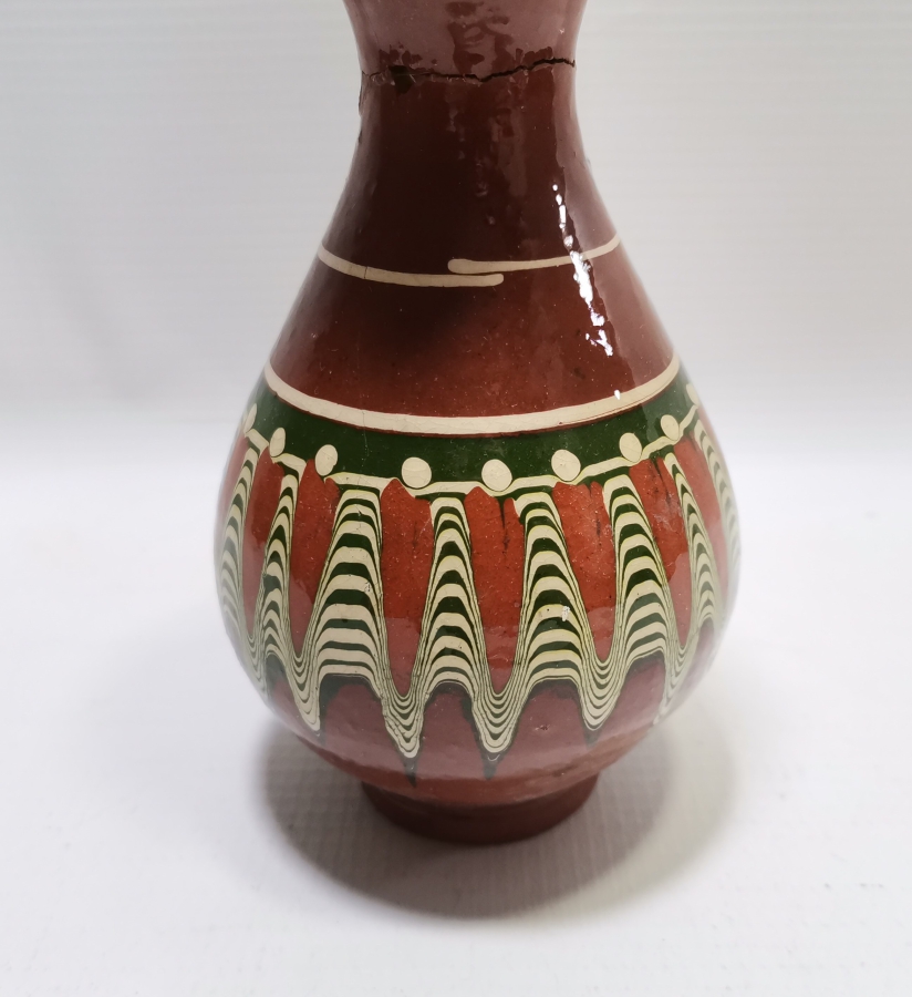 ÜZERİ SIRLI ANTİKA KINIK VAZO
