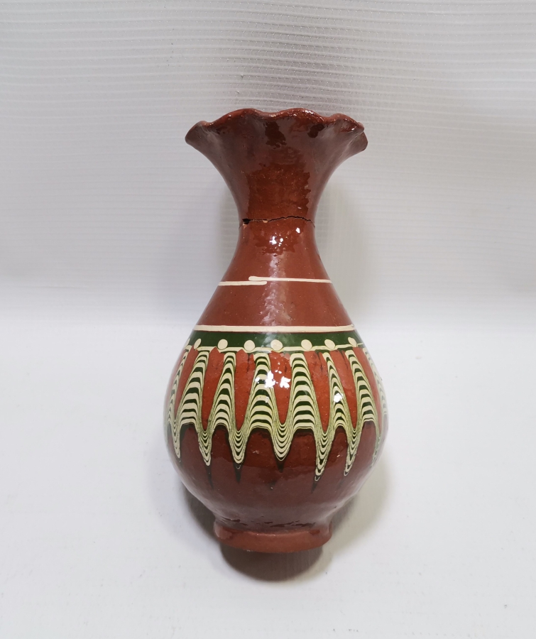 ÜZERİ SIRLI ANTİKA KINIK VAZO