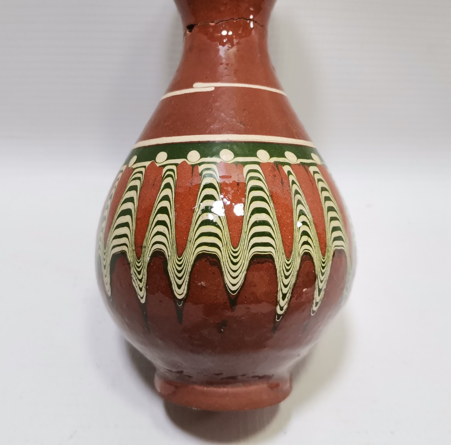 ÜZERİ SIRLI ANTİKA KINIK VAZO