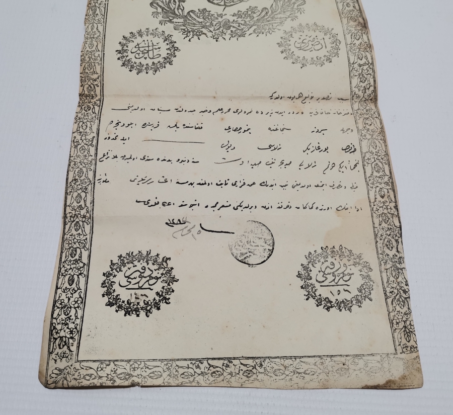 ABDÜLAZİZ HAN DÖNEMİ SARAYDAN VERİLMİŞ EL YAZMA NADİR SENEDİ HAKANİ