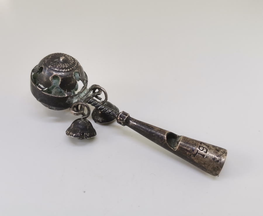 OSMANLI DÖNEMİ ÇOK NADİR ÇINGILLI GÜMÜŞ AV DÜDÜĞÜ