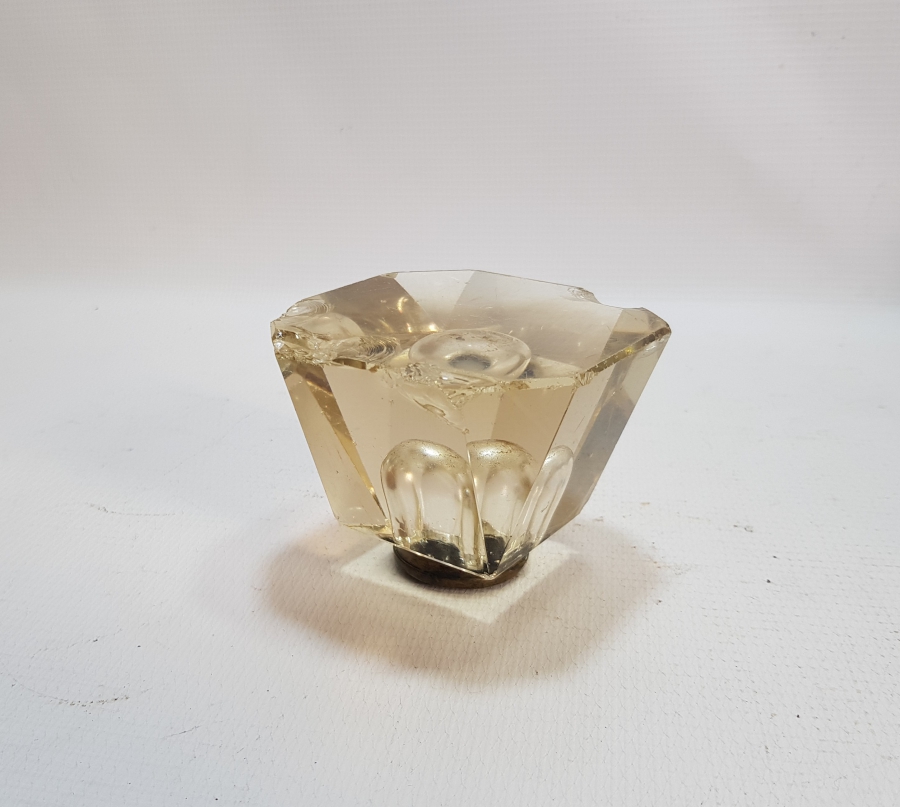 OSMANLI DÖNEMİ KRİSTAL KESME İŞÇİLİKLİ ASKERİ CAM HOKKA