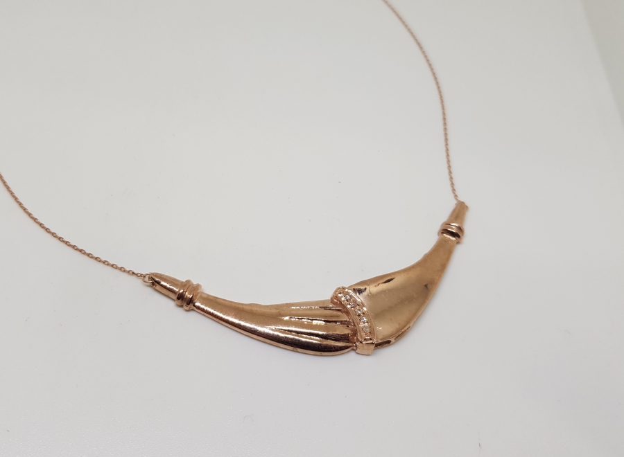 PIRLANTA TAŞLI ALTIN KAPLAMA KOLYE