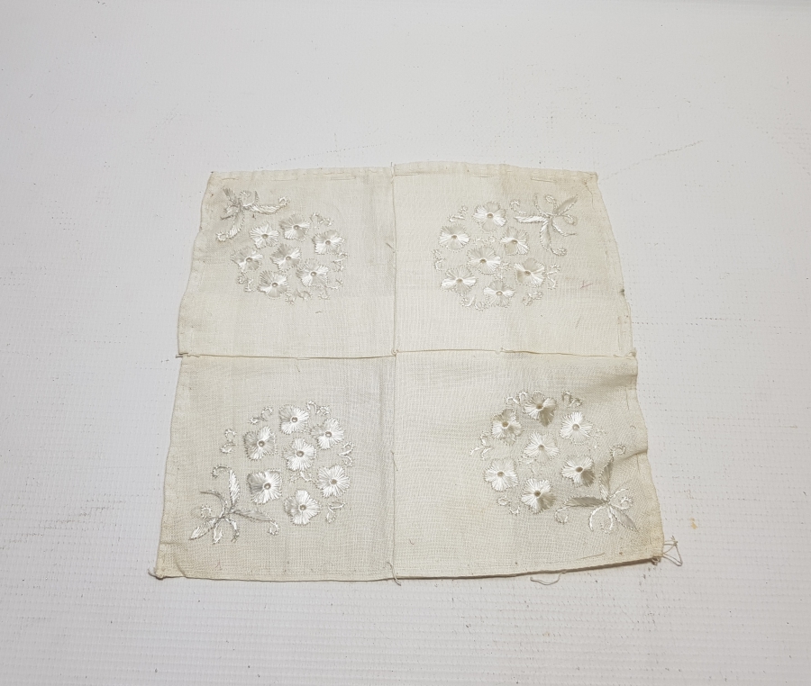 OSMANLI DÖNEMİ TAMAMI EL İŞİ İPEK SÖZ MENDİLİ - ÇEVRE