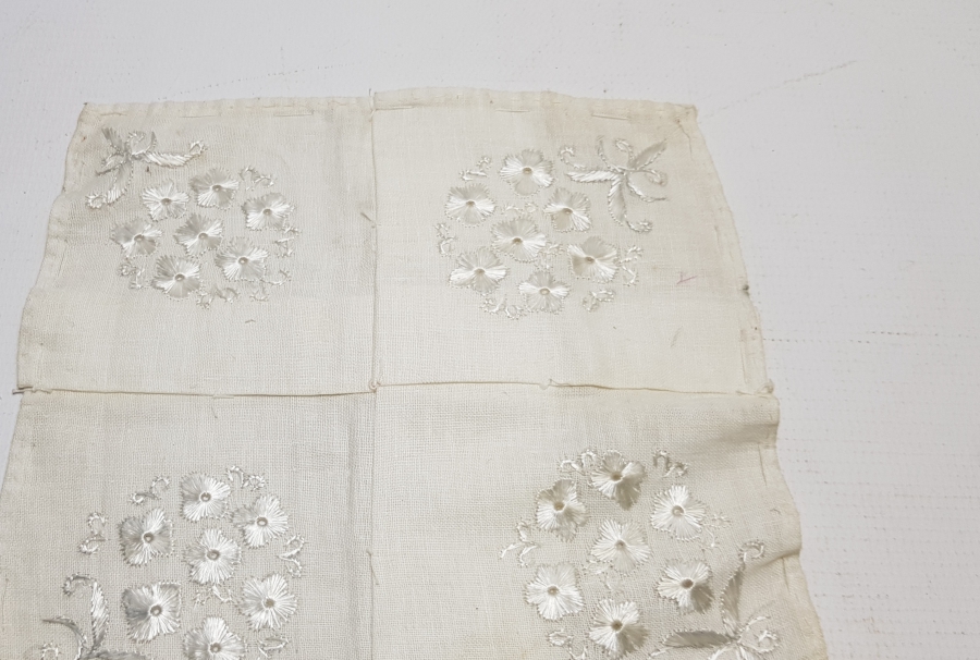 OSMANLI DÖNEMİ TAMAMI EL İŞİ İPEK SÖZ MENDİLİ - ÇEVRE