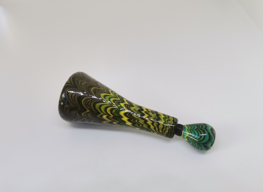 OSMANLI DÖNEMİ NADİR RENKTE ÜFLEME CAMDAN MAMUL KOKULUK - PARFÜM ŞİŞESİ