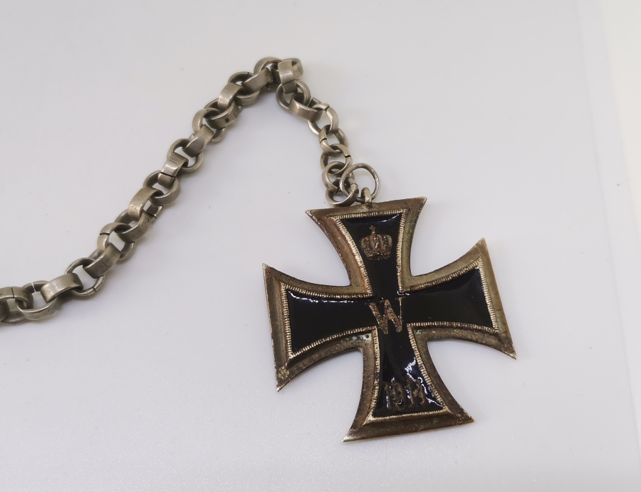 1. DÜNYA SAVAŞI DÖNEMİ 1. DERECE GÜMÜŞ OSMANLI SUBAYLARINA VERİLMİŞ ALMAN DEMİR HAÇ MADALYASI