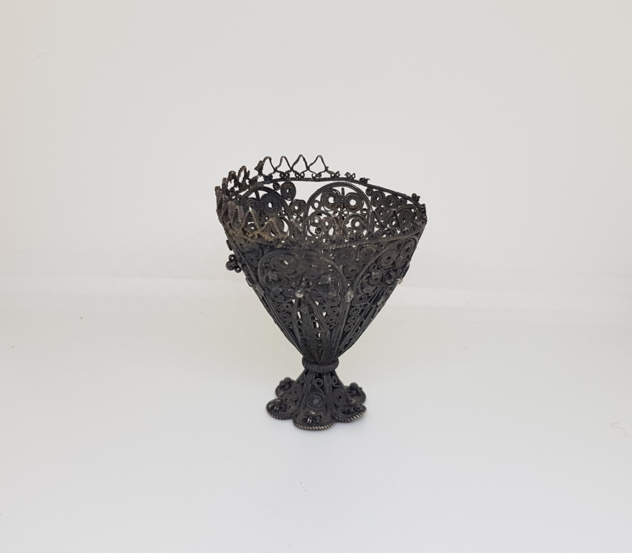 TELKARİ İŞÇİLİKLİ OSMANLI DÖNEMİ GÜMÜŞ FİNCAN ZARFI