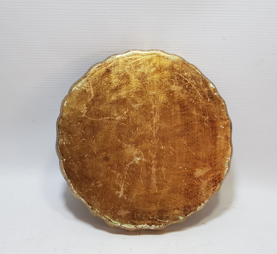 ÜZERİ ALTIN VARAKLI OSMANLI DÖNEMİ LEVANTEN AHŞAP KAHVE TEPSİSİ