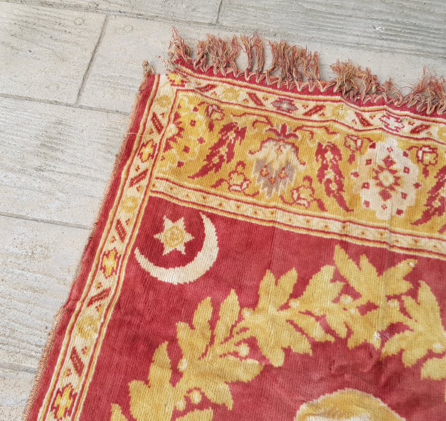 OSMANLI SON DÖNEM ÇOK NADİR ASKERİ KIYAFETLİ VE OSMANLI NİŞANLI MİLLİ MÜCADELE PROPAGANDASI ATATÜRK DUVAR HALISI