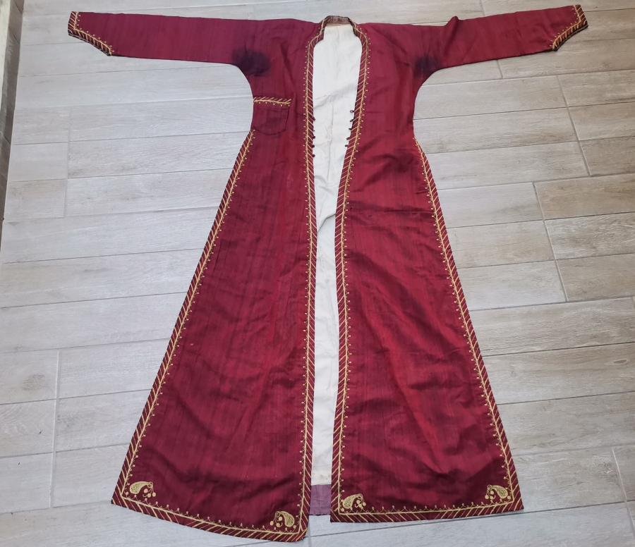 ÜZERİ ALTIN SIRMA İŞÇİLİKLİ OSMANLI DÖNEMİ NADİR İPEK ÜÇETEK