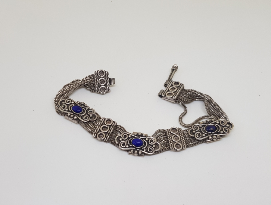 ÖZEL YAPIM LAPİS TAŞLI GÜMÜŞ BİLEKLİK