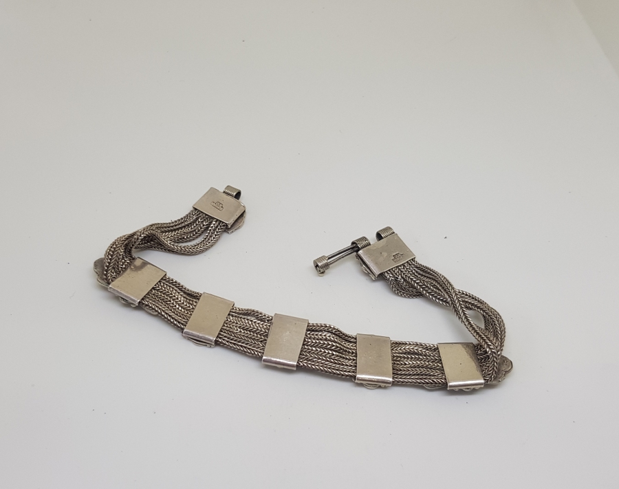 ÖZEL YAPIM LAPİS TAŞLI GÜMÜŞ BİLEKLİK