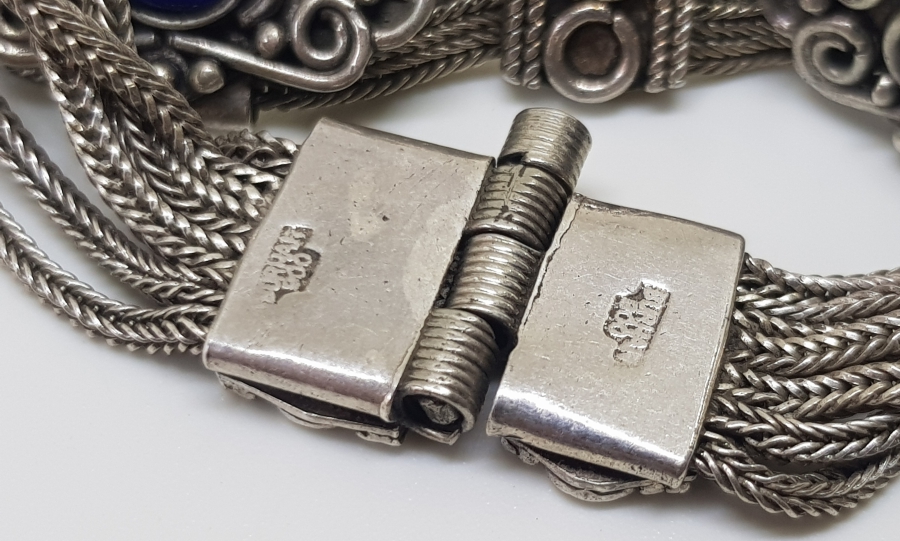 ÖZEL YAPIM LAPİS TAŞLI GÜMÜŞ BİLEKLİK