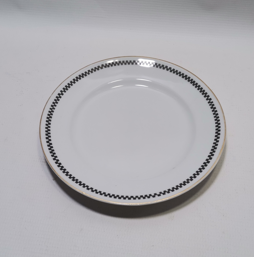 ARKASI OSMANLICA YAZILI VE ALTIN VARAKLI PORSELEN TABAK