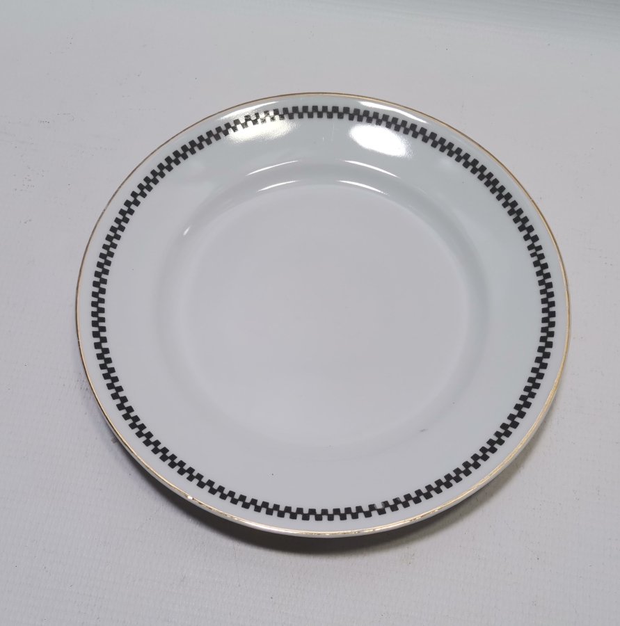 ARKASI OSMANLICA YAZILI VE ALTIN VARAKLI PORSELEN TABAK