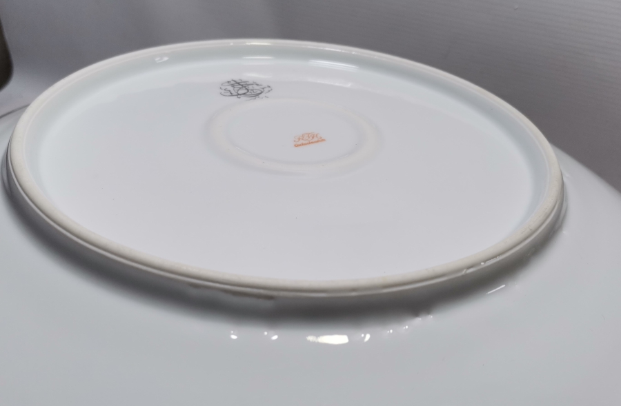 ARKASI OSMANLICA YAZILI VE ALTIN VARAKLI PORSELEN BÜYÜK BOY TABAK