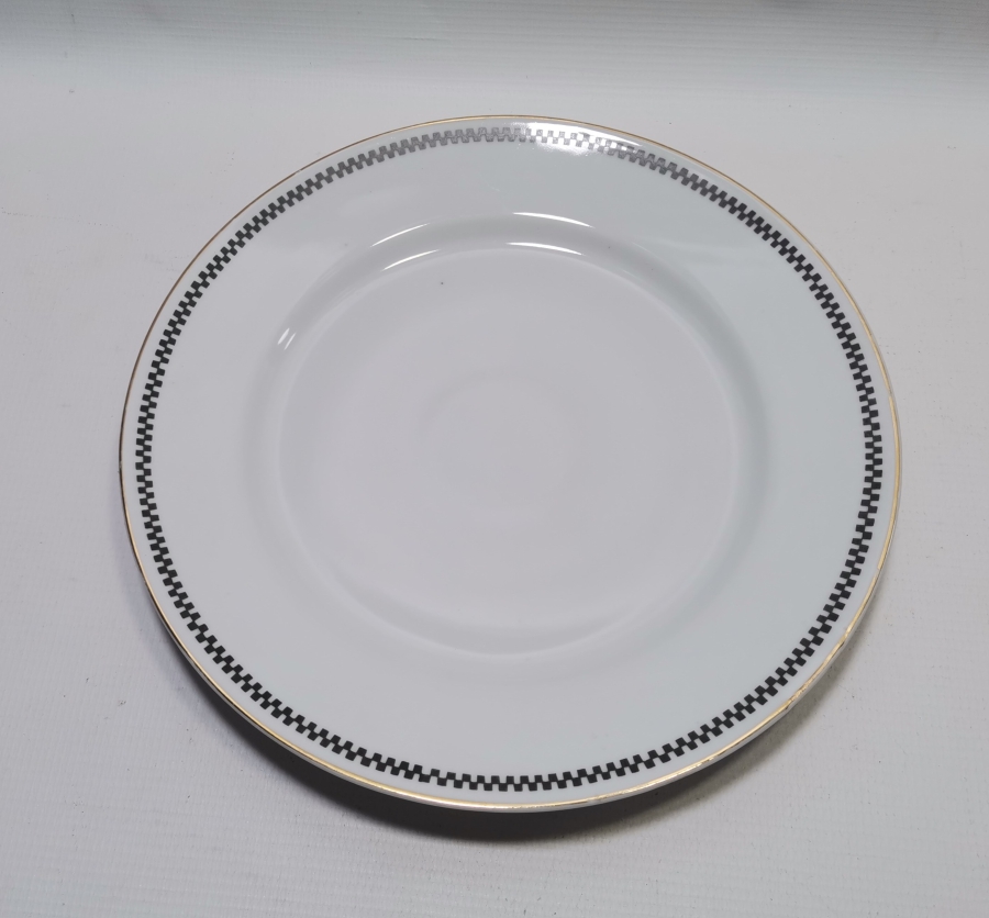 ARKASI OSMANLICA YAZILI VE ALTIN VARAKLI PORSELEN BÜYÜK BOY TABAK