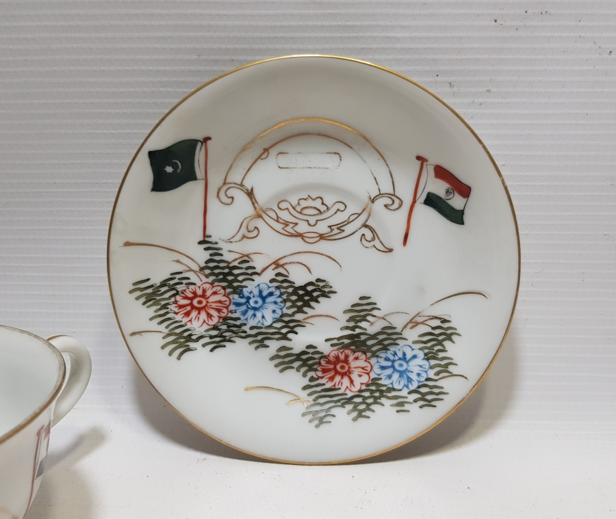 1947 YILI ÇOK NADİR TÜRKİYE'NİN HİNDİSTAN'I TANIMASI ANISINA YAPILMIŞ DOSTLUK SEMBOLÜ NADİR KAHVE FİNCANI