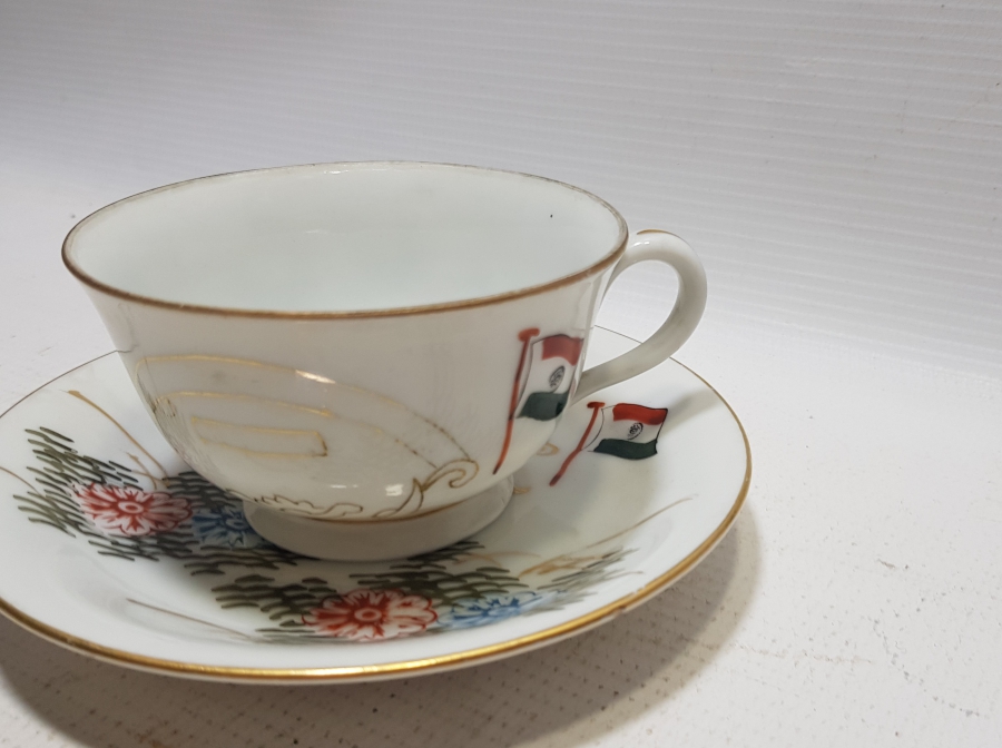 1947 YILI ÇOK NADİR TÜRKİYE'NİN HİNDİSTAN'I TANIMASI ANISINA YAPILMIŞ DOSTLUK SEMBOLÜ NADİR KAHVE FİNCANI