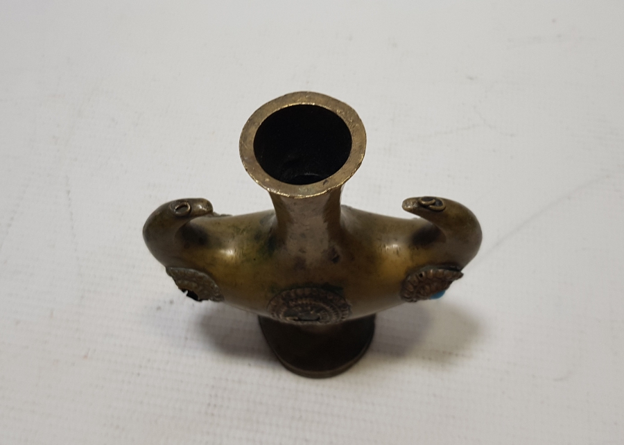 OSMANLI DÖNEMİ TEKKE İŞİ NADİR FORMDA BRONZ ŞAMDAN