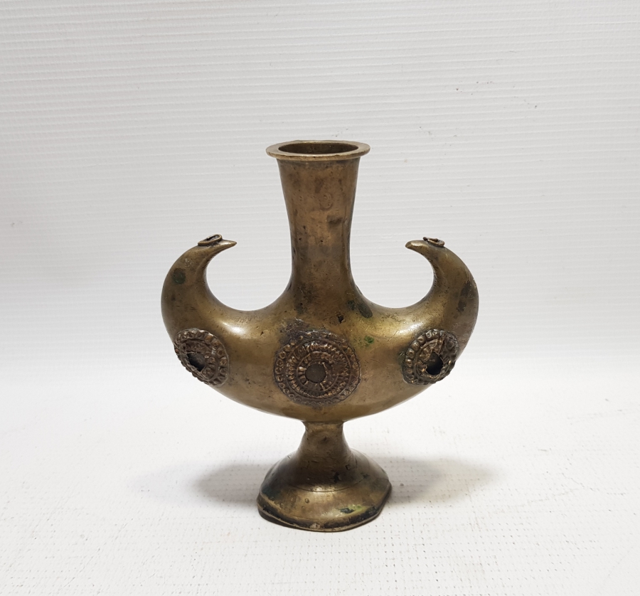 OSMANLI DÖNEMİ TEKKE İŞİ NADİR FORMDA BRONZ ŞAMDAN