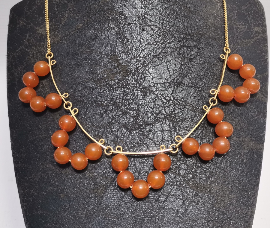 ÖZEL YAPIM ANTİKA DAMLA KEHRİBAR GERDANLIK