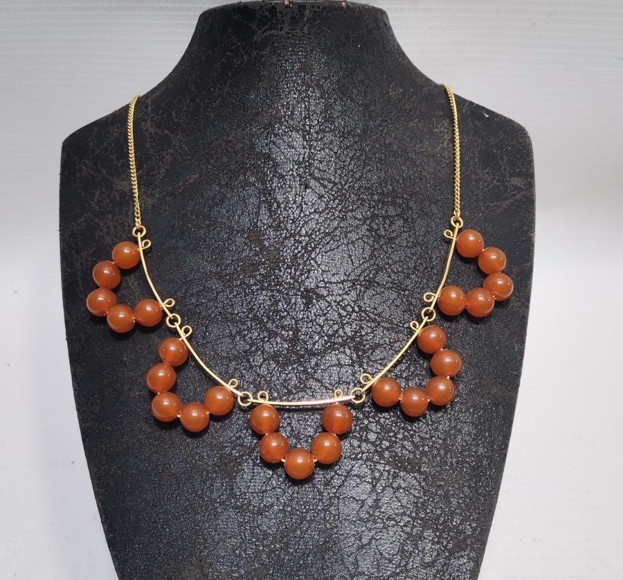 ÖZEL YAPIM ANTİKA DAMLA KEHRİBAR GERDANLIK