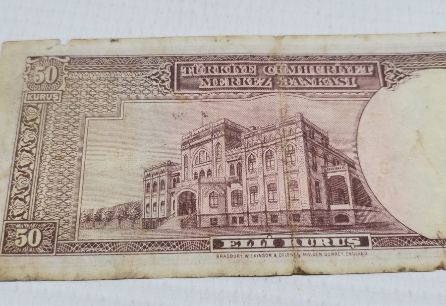 İSMET İNÖNÜ BATAN GEMİ NADİR KAĞIT 50 KURUŞ