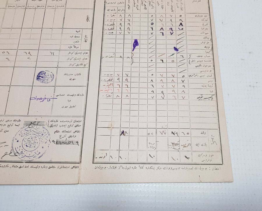 1926 YILI ÖĞRENCİ KARNESİ