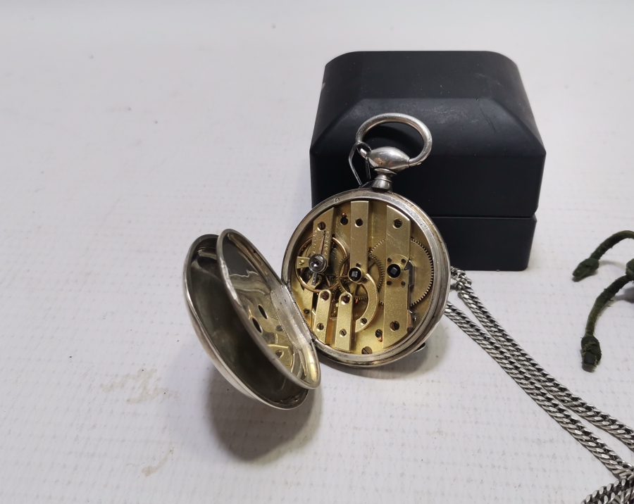 GÜMÜŞ KÖSTEĞİYLE OSMANLI DÖNEMİ GÜMÜŞ KASA CEP SAATİ