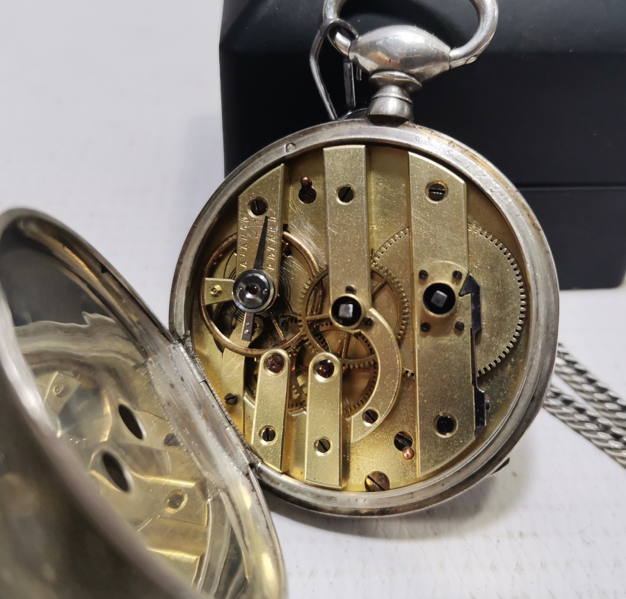 GÜMÜŞ KÖSTEĞİYLE OSMANLI DÖNEMİ GÜMÜŞ KASA CEP SAATİ