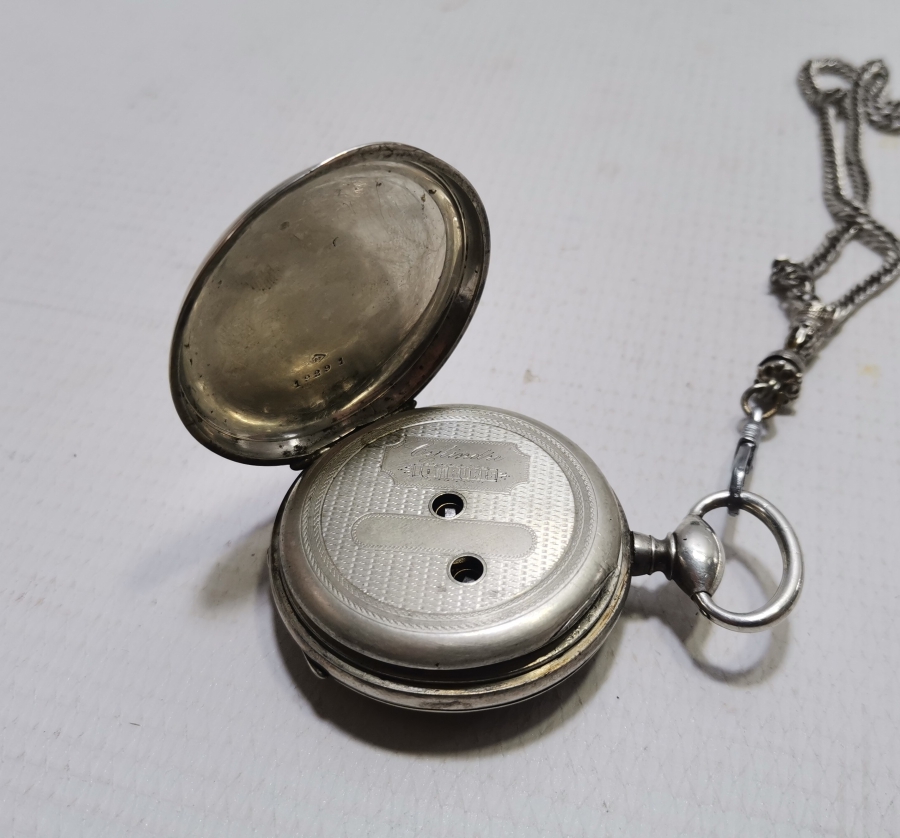 GÜMÜŞ KÖSTEĞİYLE OSMANLI DÖNEMİ GÜMÜŞ KASA CEP SAATİ