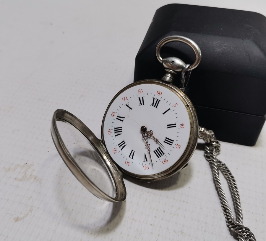 GÜMÜŞ KÖSTEĞİYLE OSMANLI DÖNEMİ GÜMÜŞ KASA CEP SAATİ