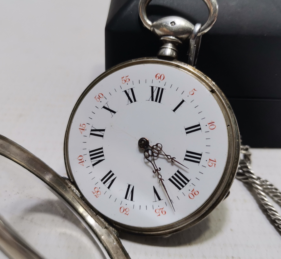 GÜMÜŞ KÖSTEĞİYLE OSMANLI DÖNEMİ GÜMÜŞ KASA CEP SAATİ