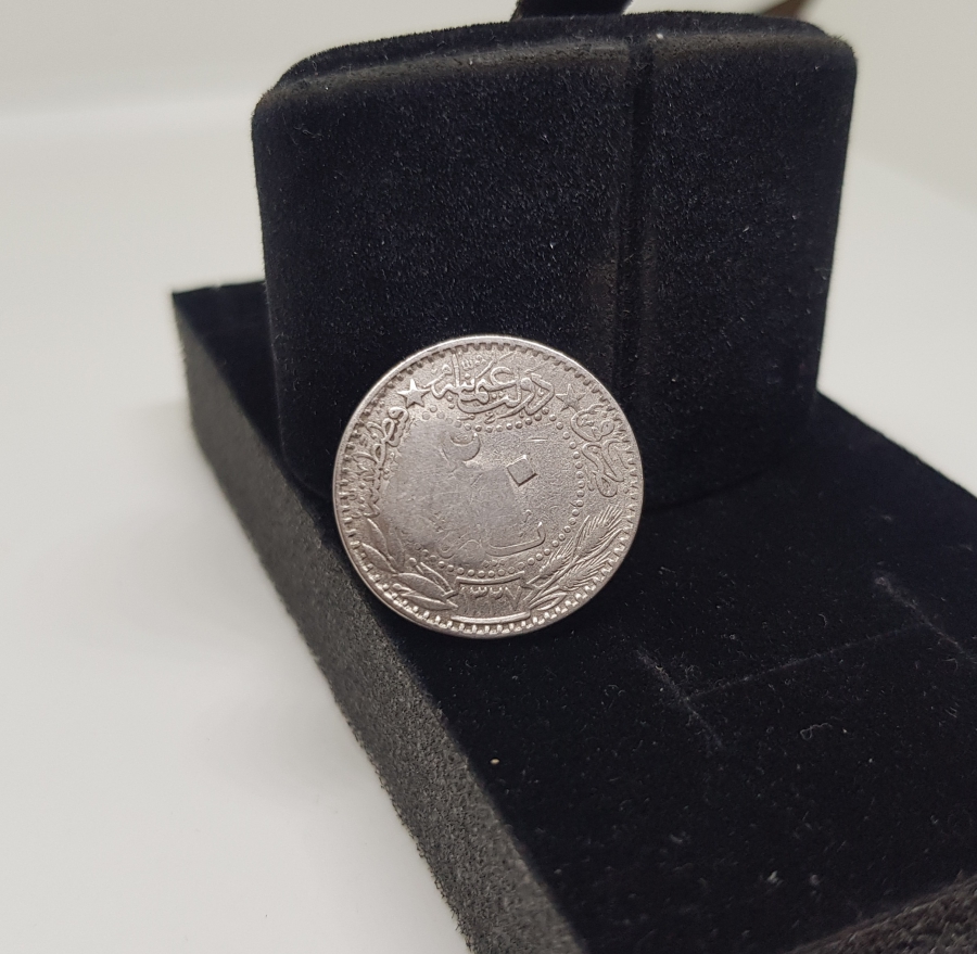1. DÜNYA SAVAŞI DÖNEMİ NADİR ŞERİF HÜSEYİN DAMGALI OSMANLI PARASI