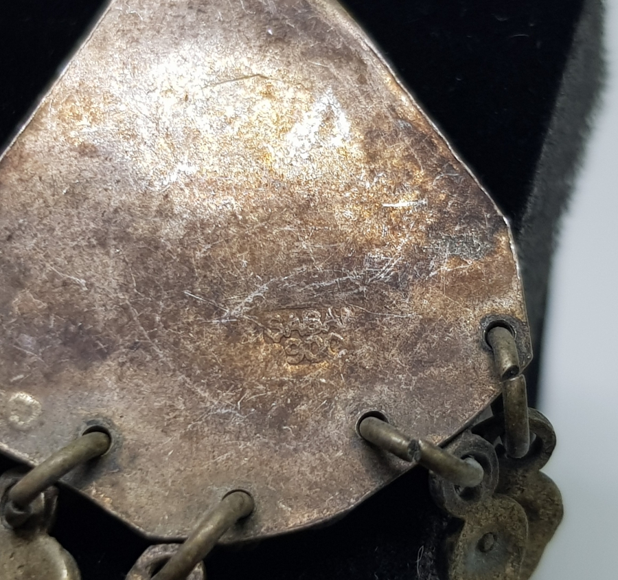 ÖZEL YAPIM ANTİKA SİYAH AKİKLİ GÜMÜŞ KÜPE