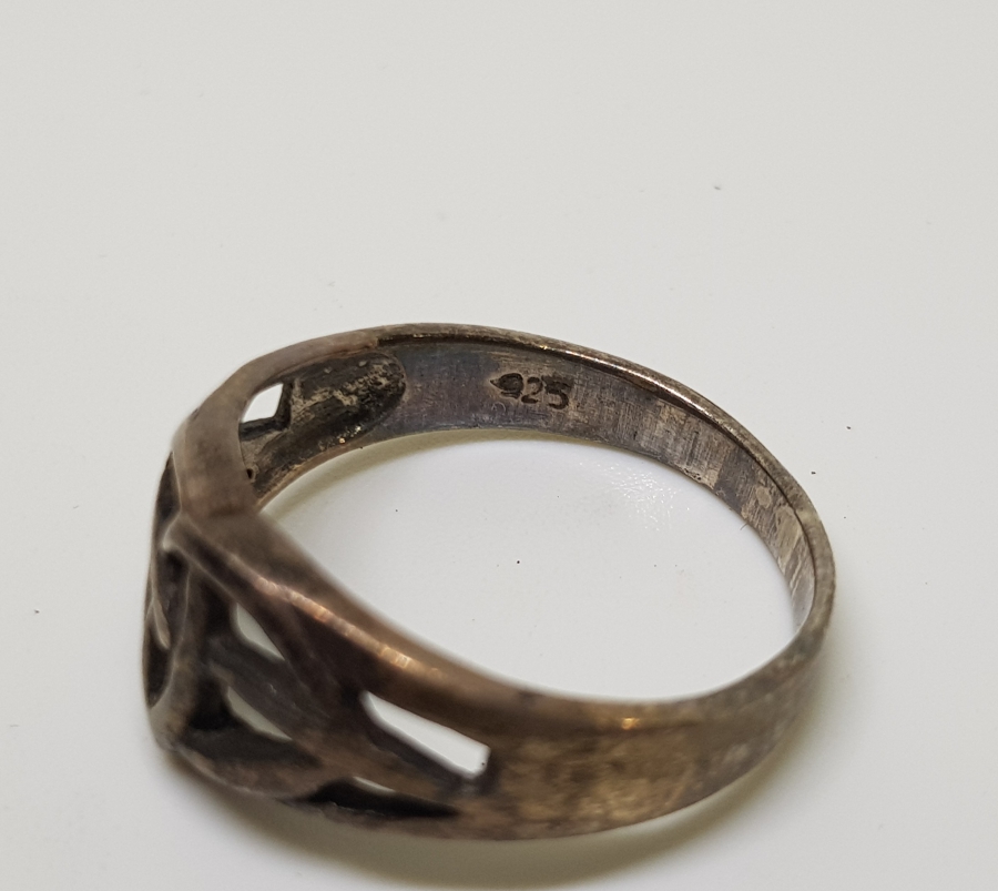 GEMİCİ DÜĞÜMÜ FORMUNDA YAPILMIŞ GÜMÜŞ YÜZÜK