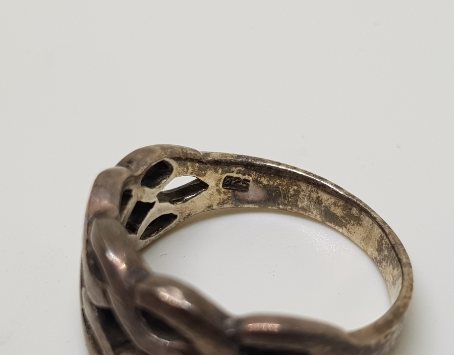 GEMİCİ ÖRMESİ FORMUNDA YAPILMIŞ GÜMÜŞ YÜZÜK