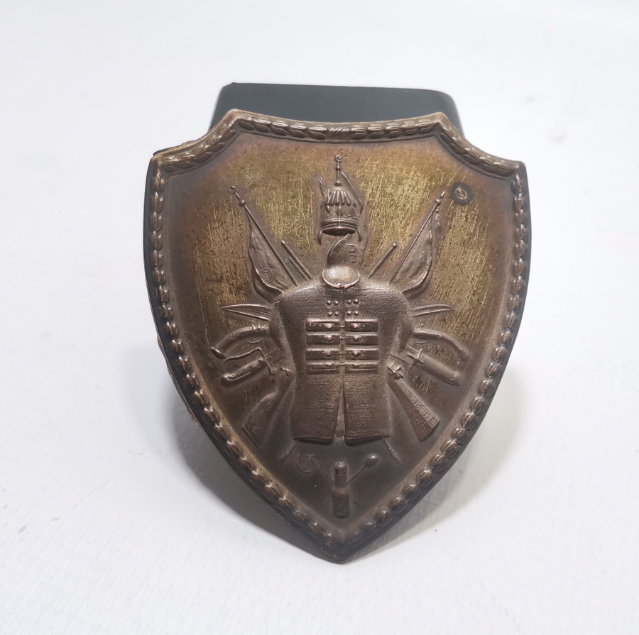 ÜZERİNDE PRİMİTİF OSMANLI DEVLET ARMASI BULUNAN NADİR İLK DÖNEM BÜYÜK BOY PLAKET - APLİK