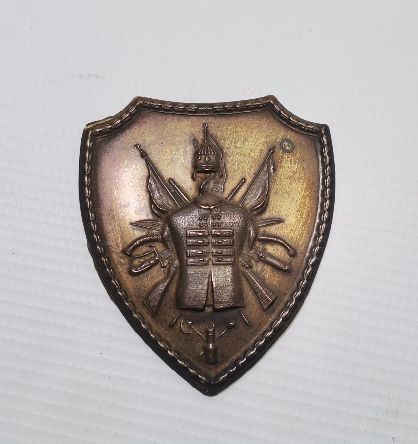 ÜZERİNDE PRİMİTİF OSMANLI DEVLET ARMASI BULUNAN NADİR İLK DÖNEM BÜYÜK BOY PLAKET - APLİK