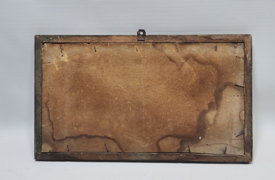 ORİJİNAL ÇERÇEVESİNDE VE KETEBELİ EL ÇEKME NADİR DÜKKAN PANOSU