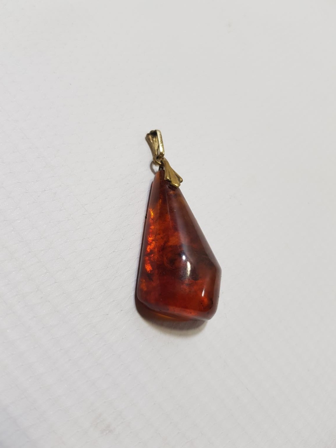 ANTİKA DAMLA KEHRİBAR KOLYE UCU