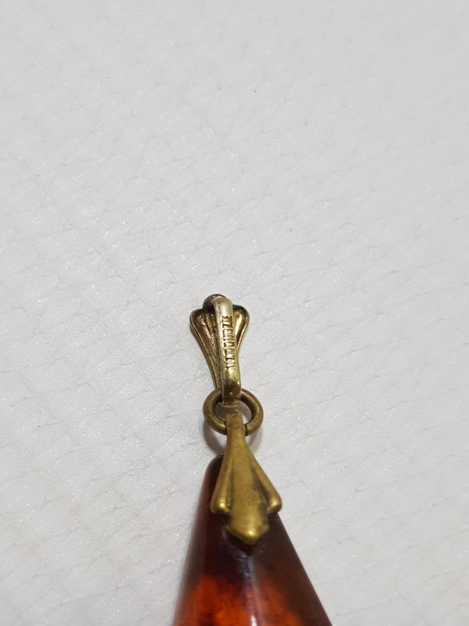 ANTİKA DAMLA KEHRİBAR KOLYE UCU